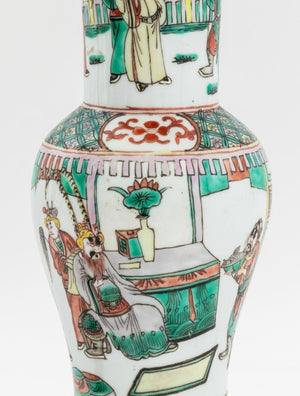 Chinese Famille Verte Vase Mounted as a Lamp (9805740638515)