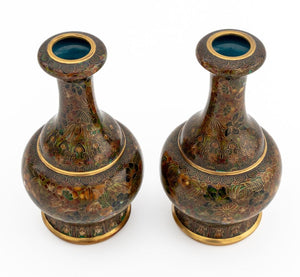 Chinese Cloisonne Garlic Head Vases, Pair (9883984986419)