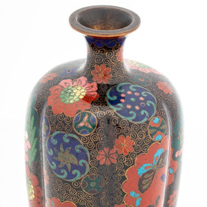 Japanese Cloisonne Lobed Vases, Pair (9883985772851)