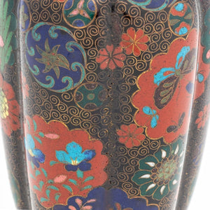 Japanese Cloisonne Lobed Vases, Pair (9883985772851)