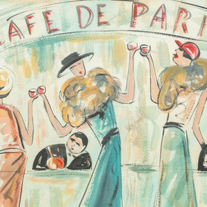 French School "Cafe de Paris" Watercolor on Paper (9805480591667)