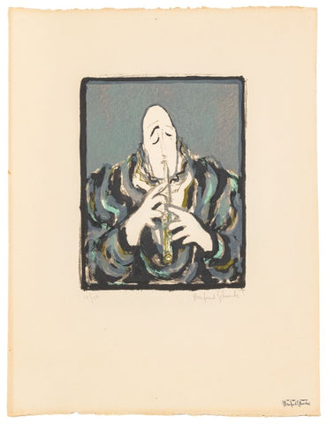 Manfred Schwartz Medrano Clown Clarinet Lithograph