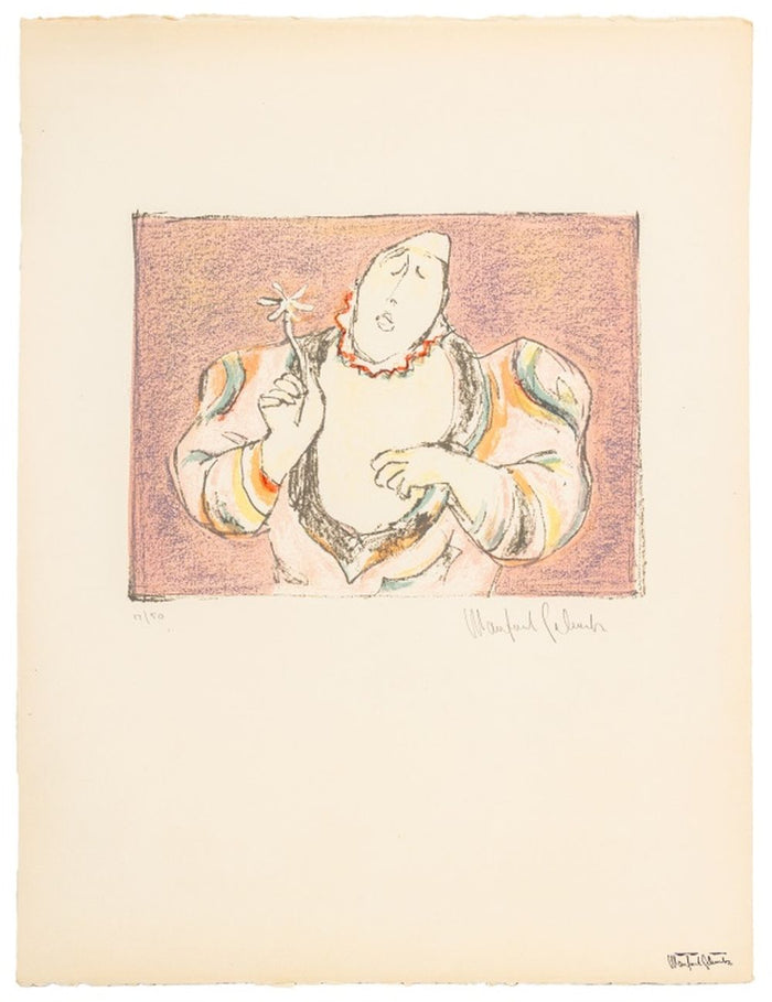 Manfred Schwartz Medrano Clown w Flower Lithograph