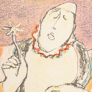 Manfred Schwartz Medrano Clown w Flower Lithograph (9771833033011)