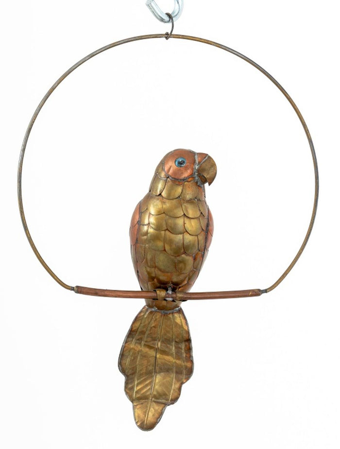 Mid-Century Modern Brass and Copper Parrot