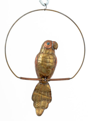 Mid-Century Modern Brass and Copper Parrot