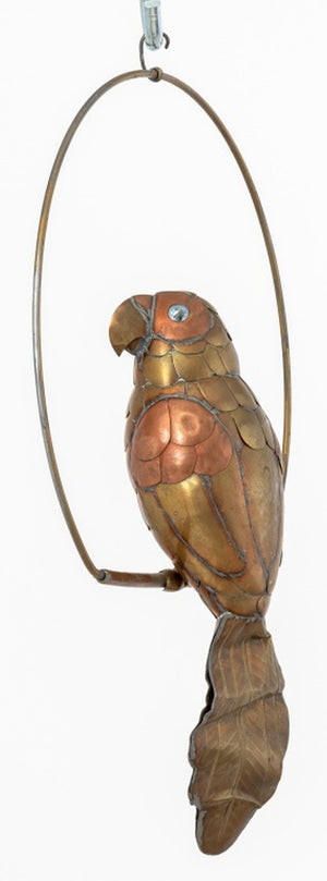Mid-Century Modern Brass and Copper Parrot (9806573306163)
