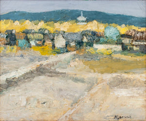 K. Emura City Landscape Oil on Canvas, 1970 (9806677016883)
