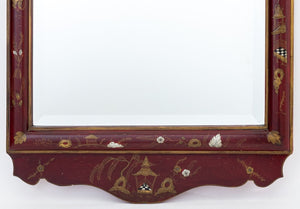 Chinoiserie Red Painted Beveled Mirror (9806680424755)