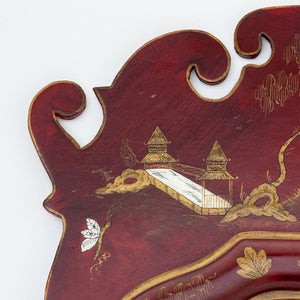 Chinoiserie Red Painted Beveled Mirror (9806680424755)