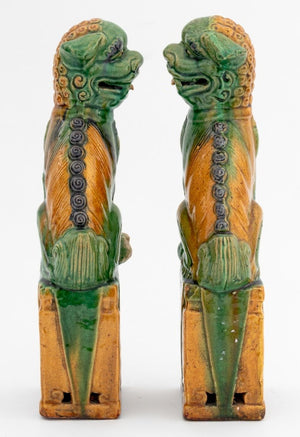 Chinese Sancai Glazed Foo Dog Bookends, Pair (9807437889843)