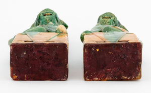 Chinese Sancai Glazed Foo Dog Bookends, Pair (9807437889843)