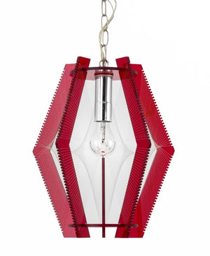 Atomic Age Lucite String & Red Acrylic Pendant (9795382444339)