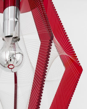 Atomic Age Lucite String & Red Acrylic Pendant (9795382444339)