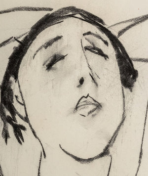 Manfred Schwartz Female Nude Charcoal on Paper (9769270477107)