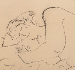Manfred Schwartz Reclining Nude Woman Charcoal (9757935829299)