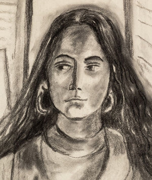 Manfred Schwartz Portrait of a Woman Charcoal (9769275785523)