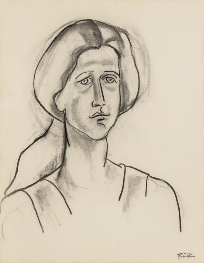 Manfred Schwartz Portrait of a Woman Charcoal