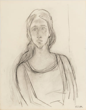 Manfred Schwartz Portrait of a Woman Charcoal (9769279324467)
