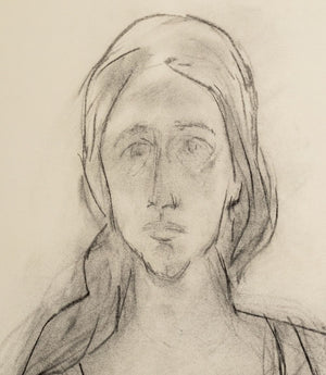 Manfred Schwartz Portrait of a Woman Charcoal (9769279324467)
