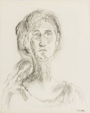Manfred Schwartz Portrait of a Woman Charcoal (9769280930099)