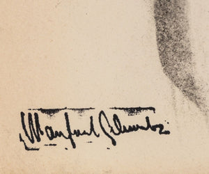 Manfred Schwartz Portrait of Man Charcoal on Paper (9772682150195)