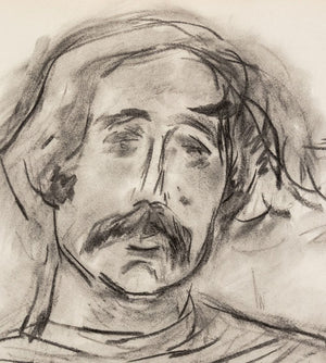 Manfred Schwartz Portrait of Man Charcoal on Paper (9772695650611)
