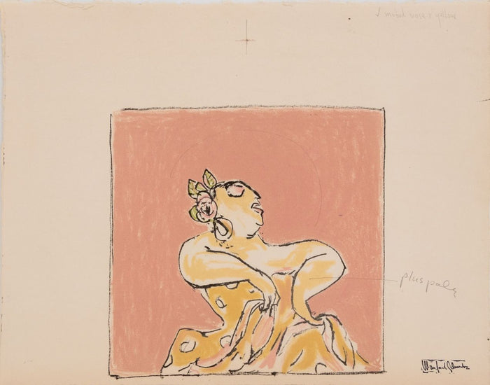 Manfred Schwartz Flamenco Dancer Lithograph