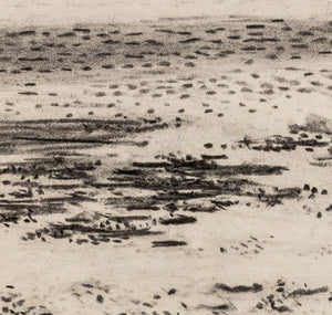 Manfred Schwartz Beach Seascape Charcoal on Paper (9759896142131)