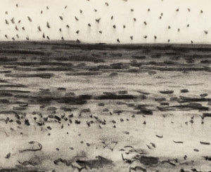 Manfred Schwartz Beach Seascape Charcoal on Paper (9759905644851)