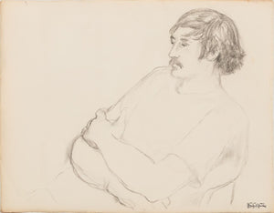 Manfred Schwartz Portrait of Man Charcoal on Paper (9773532021043)