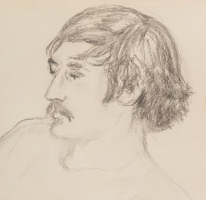 Manfred Schwartz Portrait of Man Charcoal on Paper (9773532021043)
