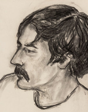 Manfred Schwartz Portrait of Man Charcoal on Paper (9773536346419)