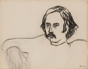 Manfred Schwartz Portrait of Man Charcoal on Paper (9773545062707)