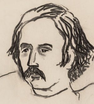 Manfred Schwartz Portrait of Man Charcoal on Paper (9773545062707)