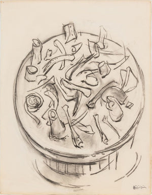 Manfred Schwartz Still Life of Waste Bin Charcoal (9772706988339)