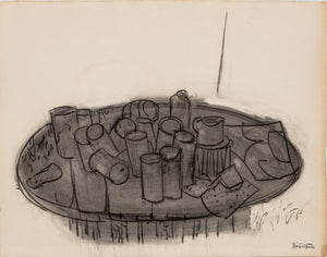 Manfred Schwartz Still Life of Bar Table Charcoal (9772714623283)