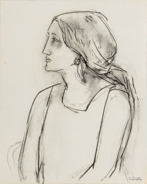 Manfred Schwartz Portrait of a Woman Charcoal (9772729532723)