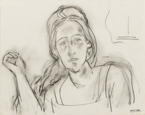 Manfred Schwartz Portrait of a Woman Charcoal