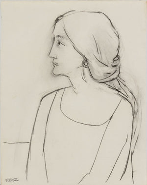 Manfred Schwartz Portrait of a Woman Charcoal (9772753781043)