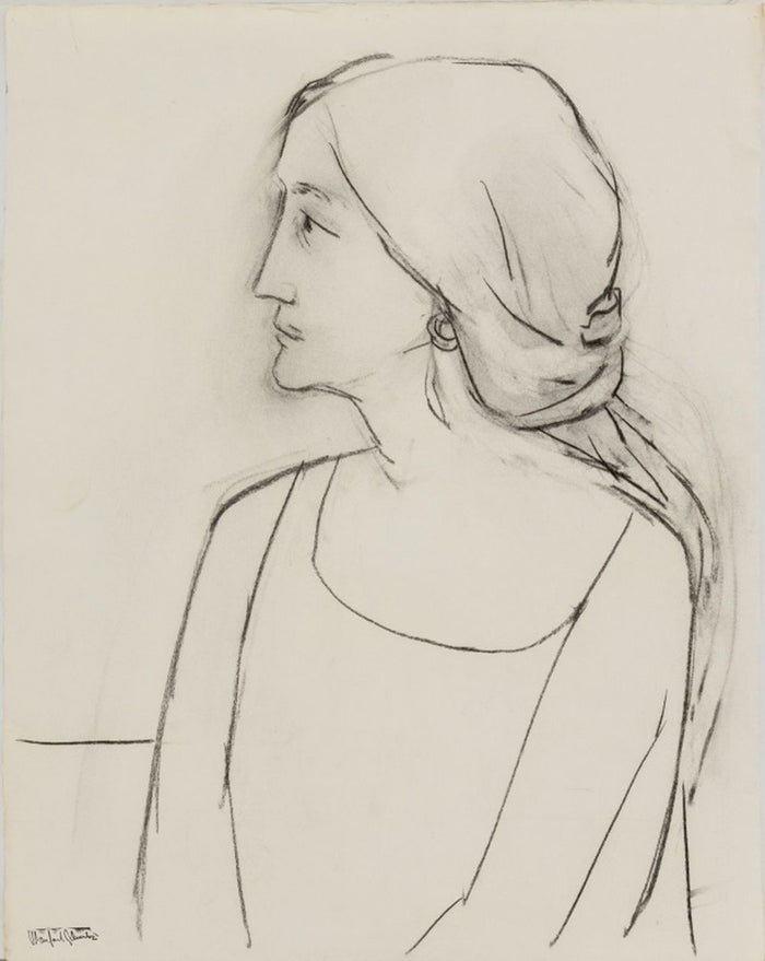 Manfred Schwartz Portrait of a Woman Charcoal