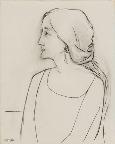 Manfred Schwartz Portrait of a Woman Charcoal