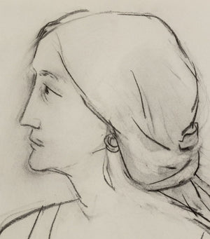 Manfred Schwartz Portrait of a Woman Charcoal (9772753781043)