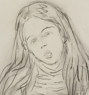 Manfred Schwartz Portrait of a Woman Charcoal (9772757156147)