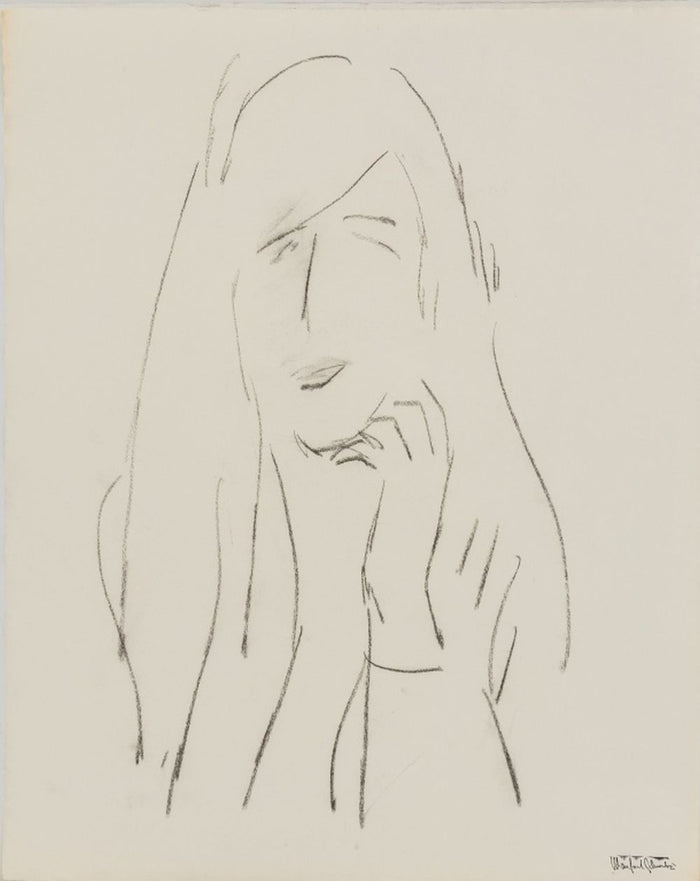 Manfred Schwartz Portrait of a Woman Charcoal
