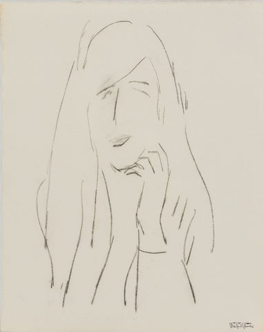 Manfred Schwartz Portrait of a Woman Charcoal