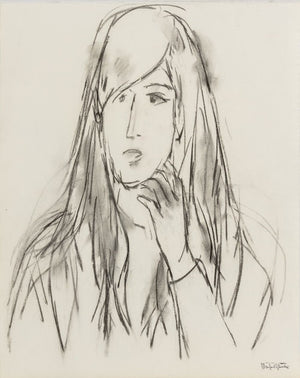 Manfred Schwartz Portrait of a Woman Charcoal (9772771442995)