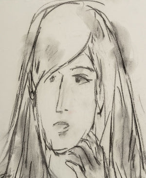 Manfred Schwartz Portrait of a Woman Charcoal (9772771442995)