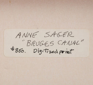 Anne Sager "Bruges Canal" Color Photograph (9775083225395)