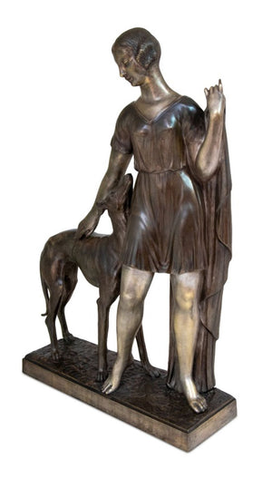 Ignacio Gallo "Woman and Greyhound" Bronze (9775734260019)